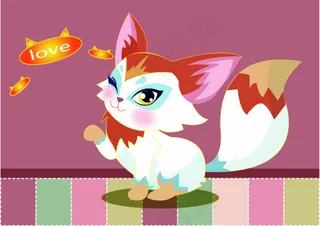 可爱小狐狸卡通矢量图