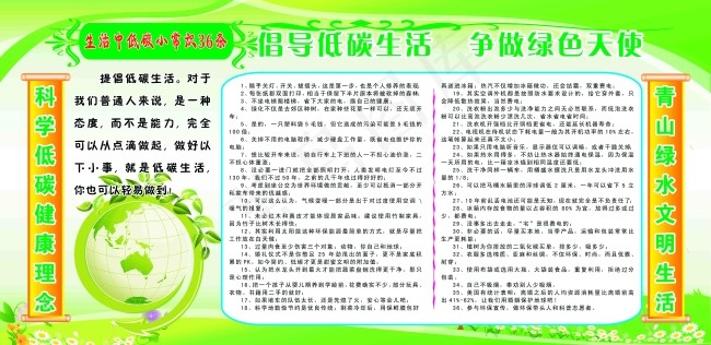 生活中低碳小常识55条psd模版下载