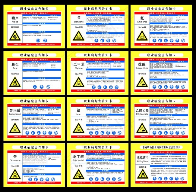 职业危害告知卡cdr矢量模版下载