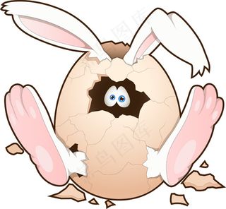 复活节兔子的卡通人物