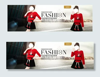 女装红色欧美大气海报