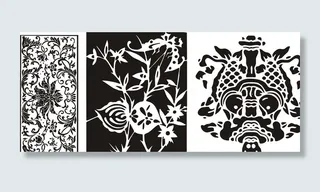 花纹隔断 双鱼剪纸图片