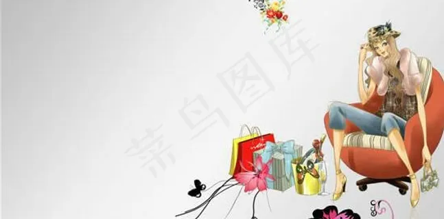 女人花背景模板psd源文件