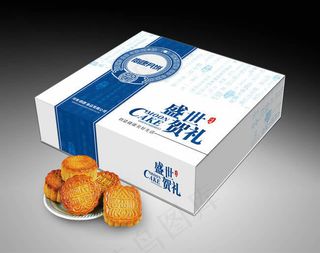 尚康月饼包装盒设计psd分层素材