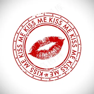 情人节的橡皮图章的文本吻我