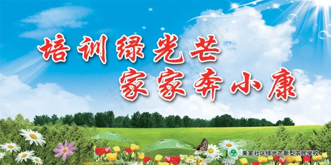培训绿光芒 家家奔小康(6803X3402(DPI:72))psd模版下载