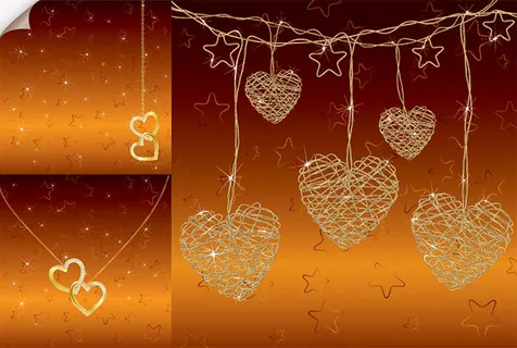 心型项链吊坠矢量素材 心型项链吊坠矢量素材