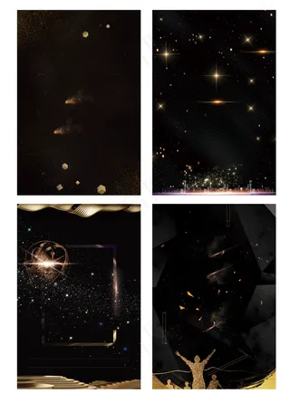 科技黑金背景插画元素