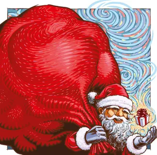 圣诞老人派礼物矢量素材