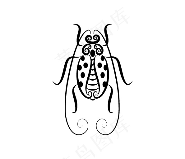 昆虫剪影剪纸插画动物素材分层eps,ai矢量模版下载