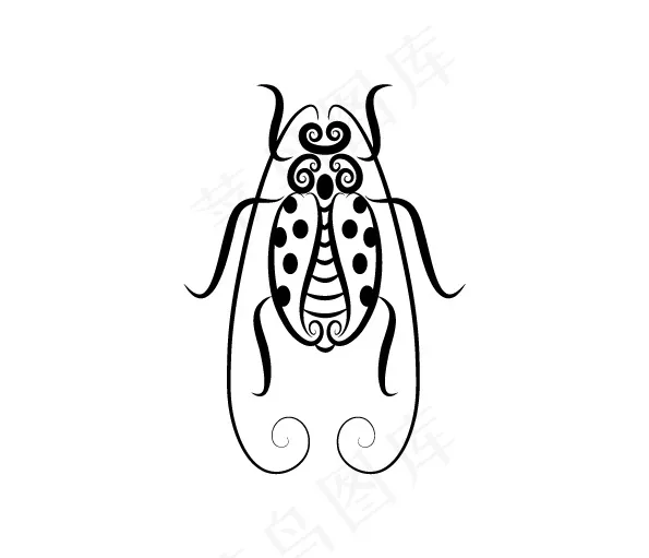昆虫剪影剪纸插画动物素材分层eps,ai矢量模版下载