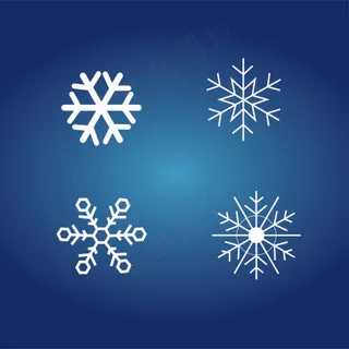 圣诞节白色雪花矢量图 圣诞节白色雪花矢量图