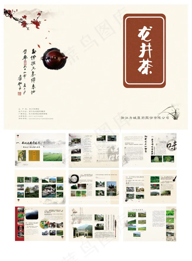 龙井茶画册矢量图(420X285)cdr矢量模版下载