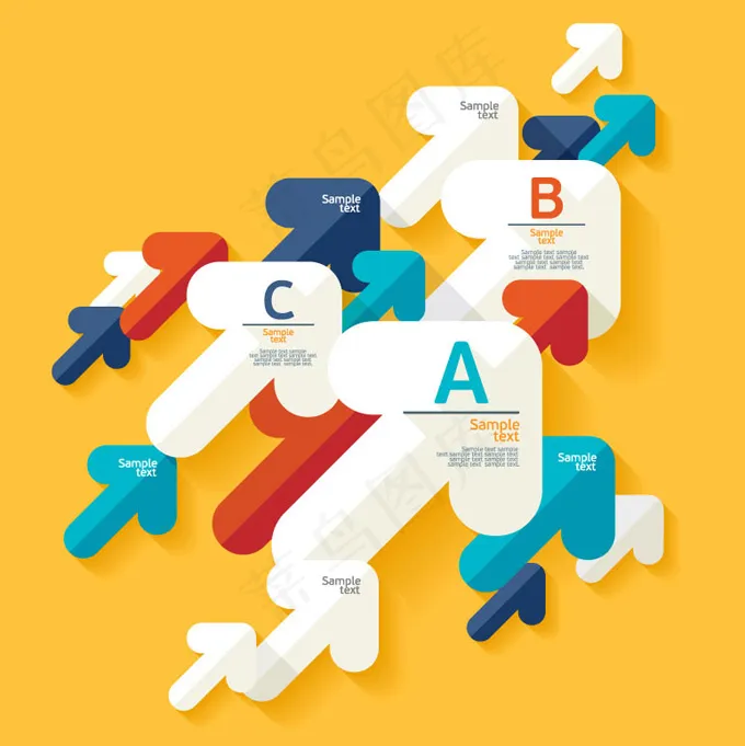 彩色箭头信息图表矢量素材eps,ai矢量模版下载