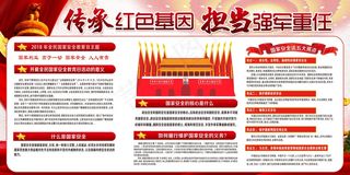 传承红色基因担当强军重任展板