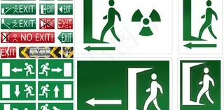 安全出口标识设计矢量图 AI