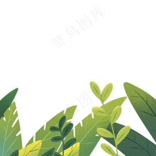 清新手绘大自然绿色小草