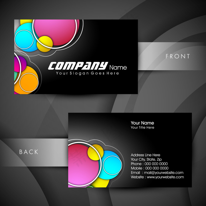 高档大气精致简洁名片设计模板