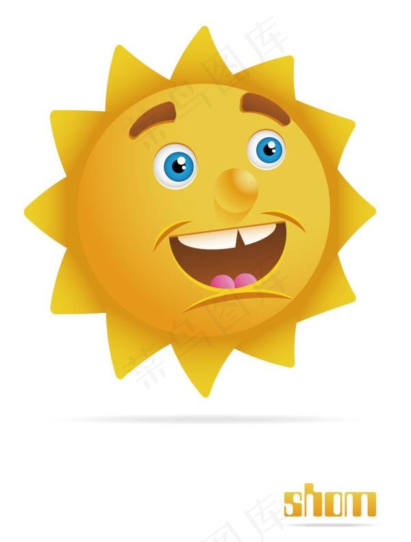 卡通太阳头像矢量素材
