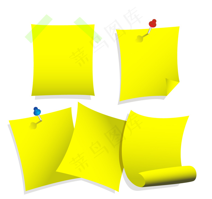 黄色卷纸矢量素材