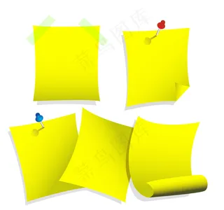 黄色卷纸矢量素材