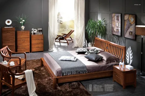 实木床图片 实木床背景