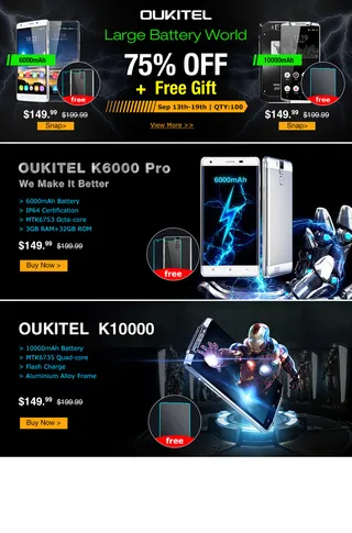 外贸电商大电池手机OUKITEL