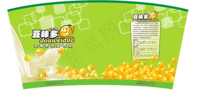 现磨豆浆VI设计，豆浆杯设计cdr矢量模版下载