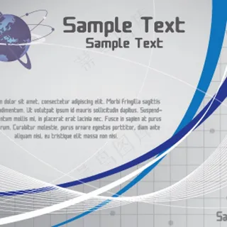 蓝色线条背景线条的名片