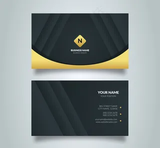 时尚黑色商务名片正反面矢量图_sccnn