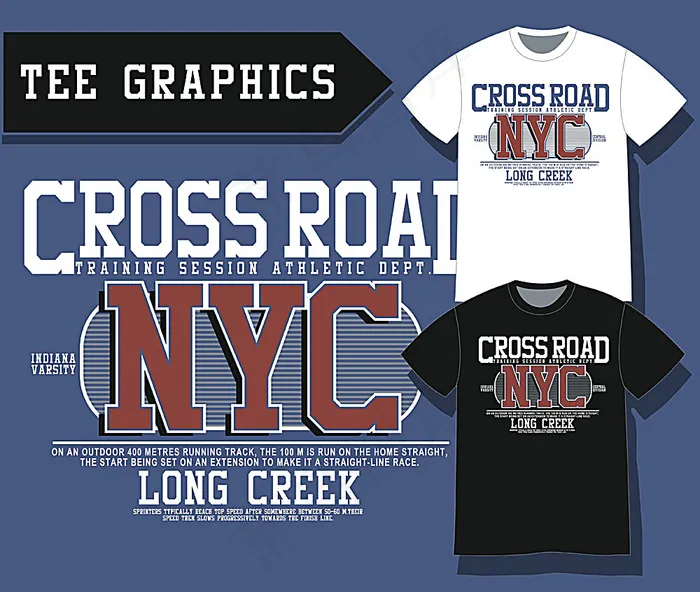 时尚创意字母设计T恤eps,ai矢量模版下载