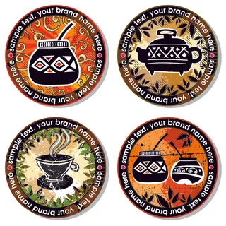 怀旧咖啡标签矢量素材