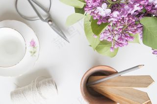 简约小清新文艺风插花静物摆拍背景