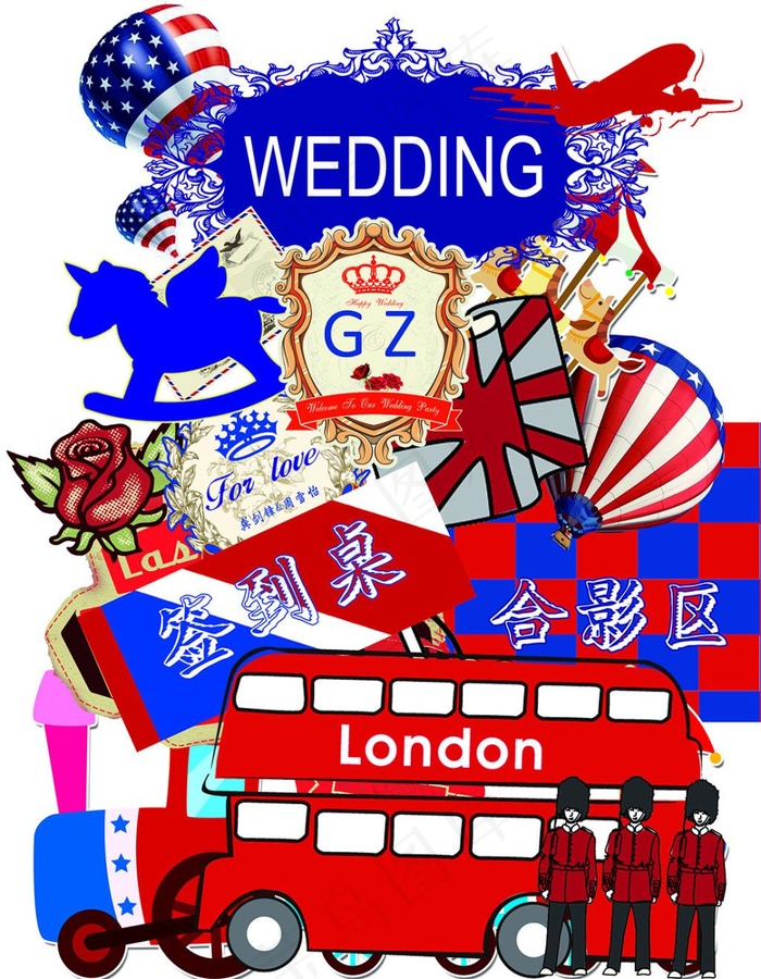 英伦风婚礼签到合影(4134X5315(DPI:150))psd模版下载