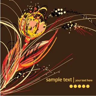 矢量素材花卉线条简约手绘稿背景