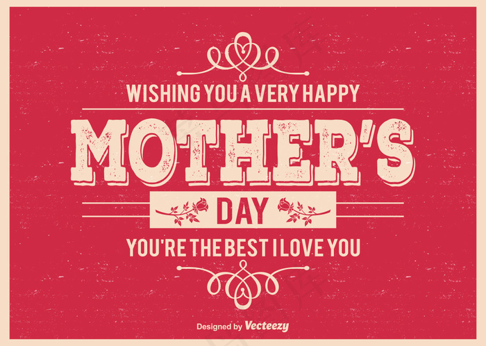 母亲节# X27；印刷海报