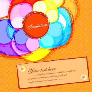 彩绘图案黄色底纹背景矢量素材