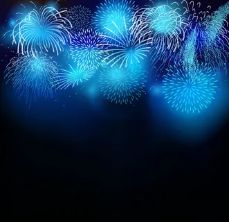 蓝色唯美烟花矢量背景
