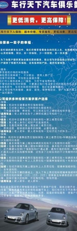 车行天下保险x展架图片