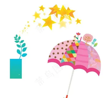 卡通雨伞 星星图片
