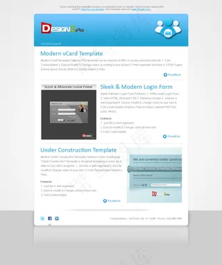 清爽简洁网站模板psd