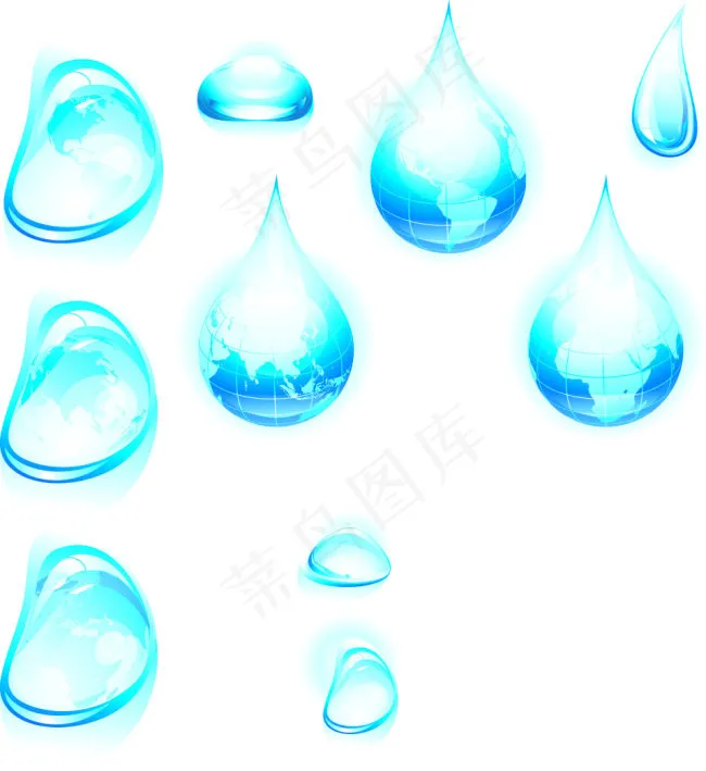 蓝色水滴矢量图ai矢量模版下载