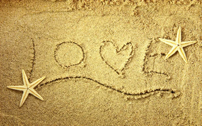 沙滩海滩爱心love图片