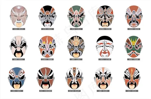 京剧脸谱矢量素材