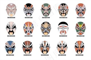 京剧脸谱矢量素材