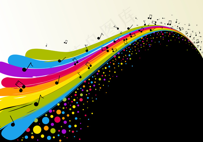 彩色音符背景01-矢量素材