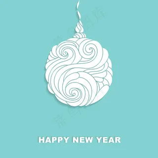 白色立体圣诞花纹花边矢量素材