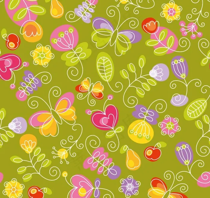 韩国素材 矢量花型图片eps,ai矢量模版下载