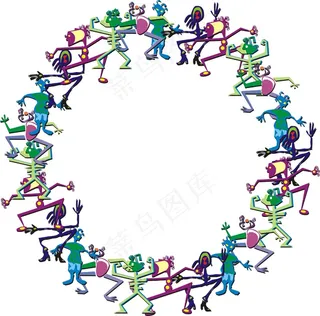 圆形小人相框图片