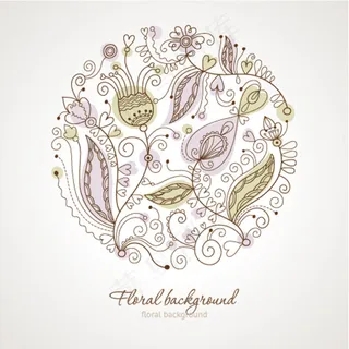 圆形花卉底纹矢量背景